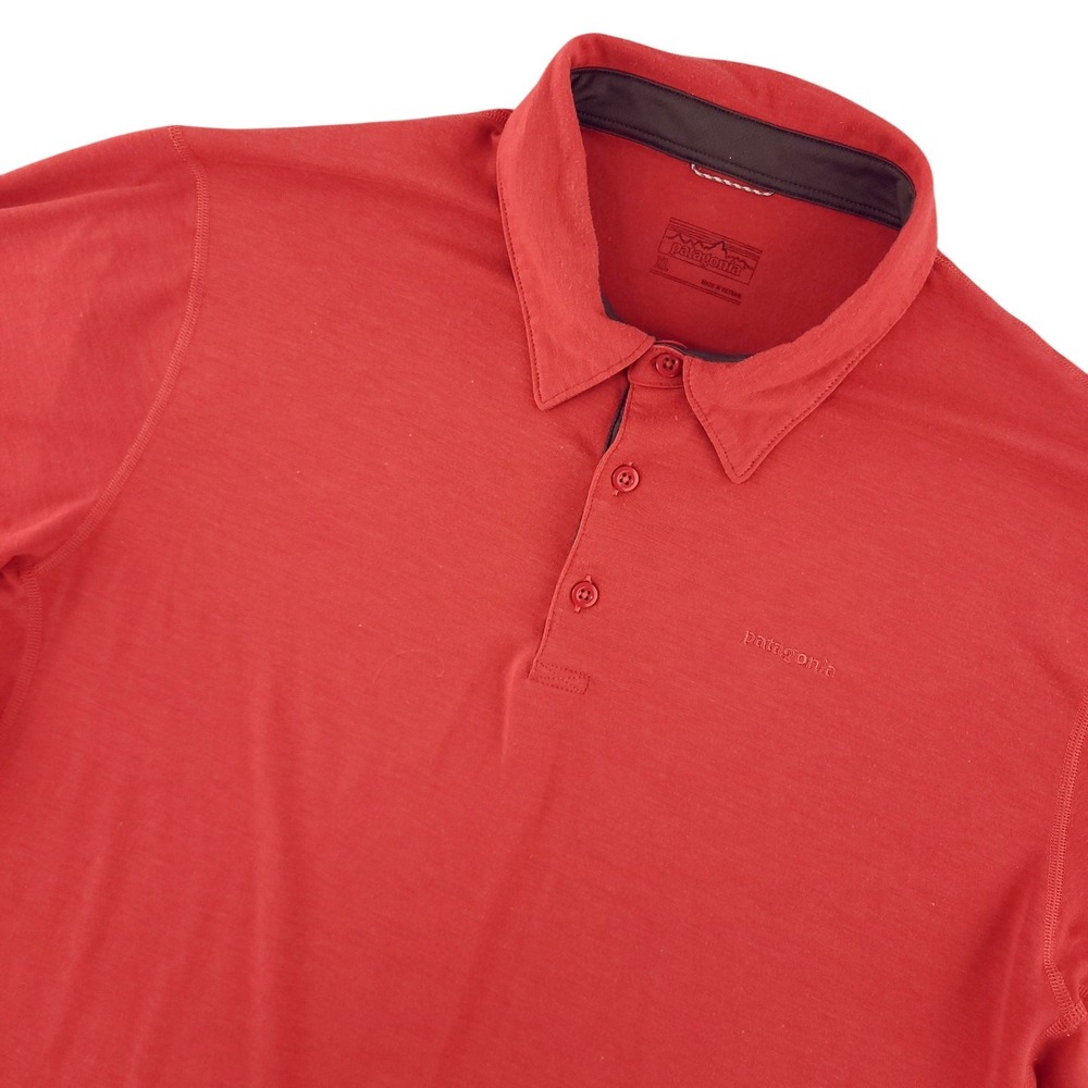 Patagonia Polo Shirt Mens XL Red Solid Performance Stretch Lightweight Top